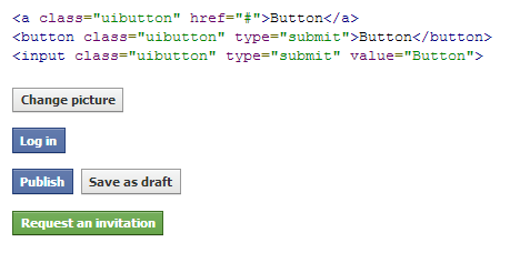 Facebook Style Buttons With Icons