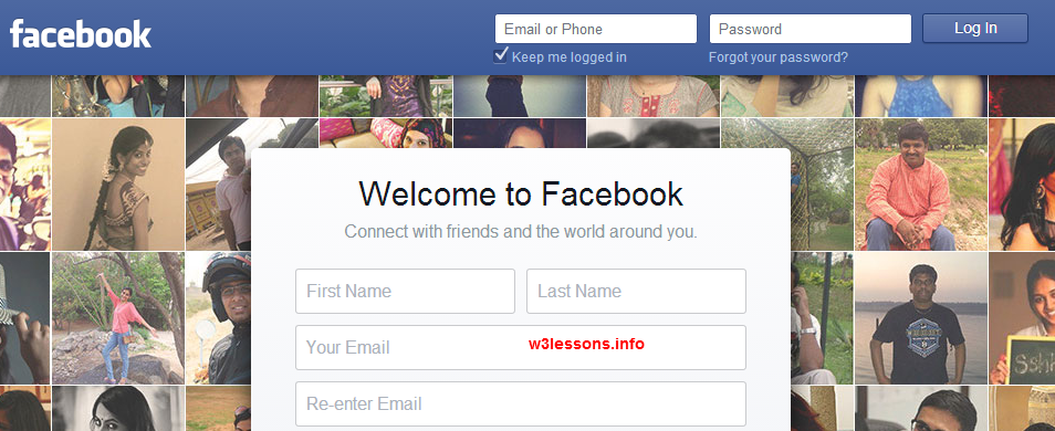 Facebook Home Page Design using CSS3