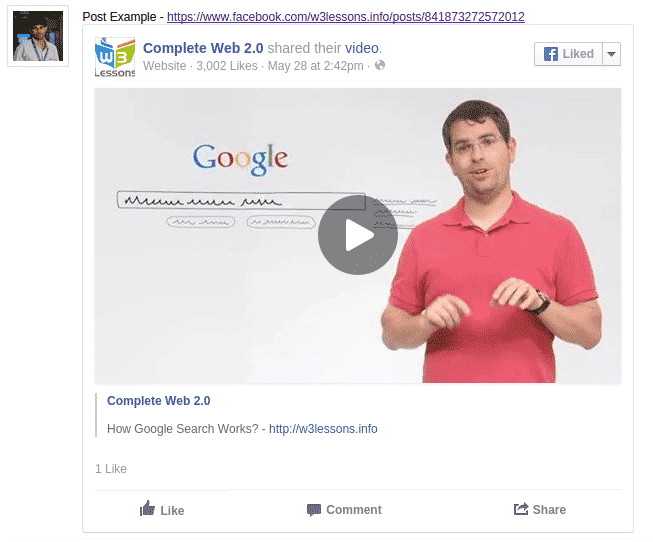 Embedding Facebook Post via Url